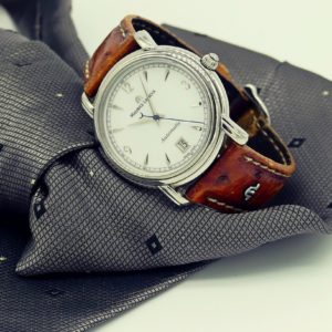 Silver and Brown Watch